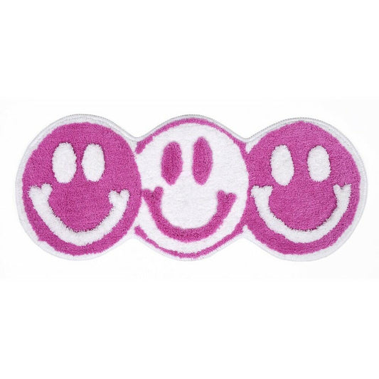 13"x30" Smile Non Skid Bath Rug Pink