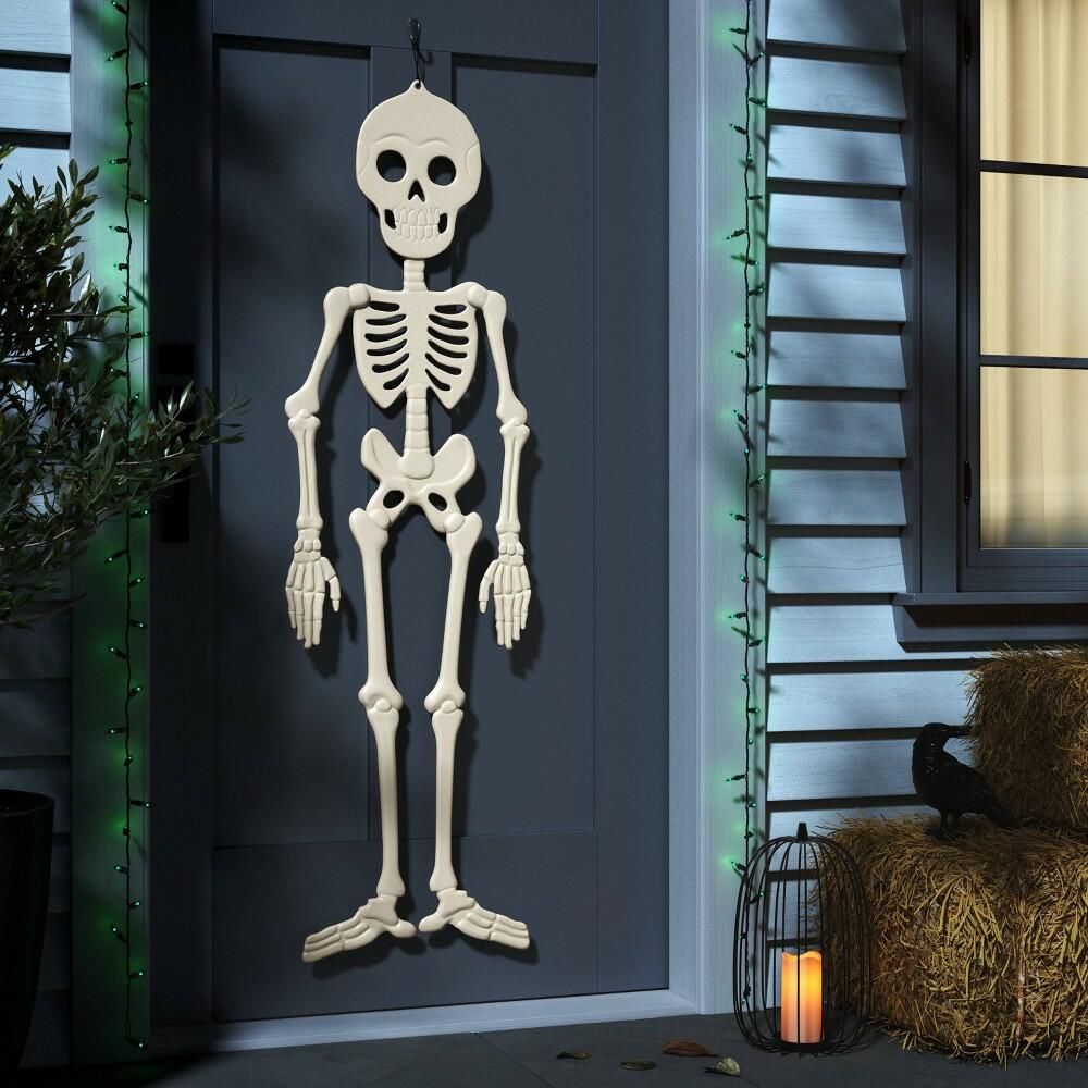 59" 3D Skull Skeleton Traditional Bone Halloween Decorative Prop Off-White - Hyde and EEK! Boutique™