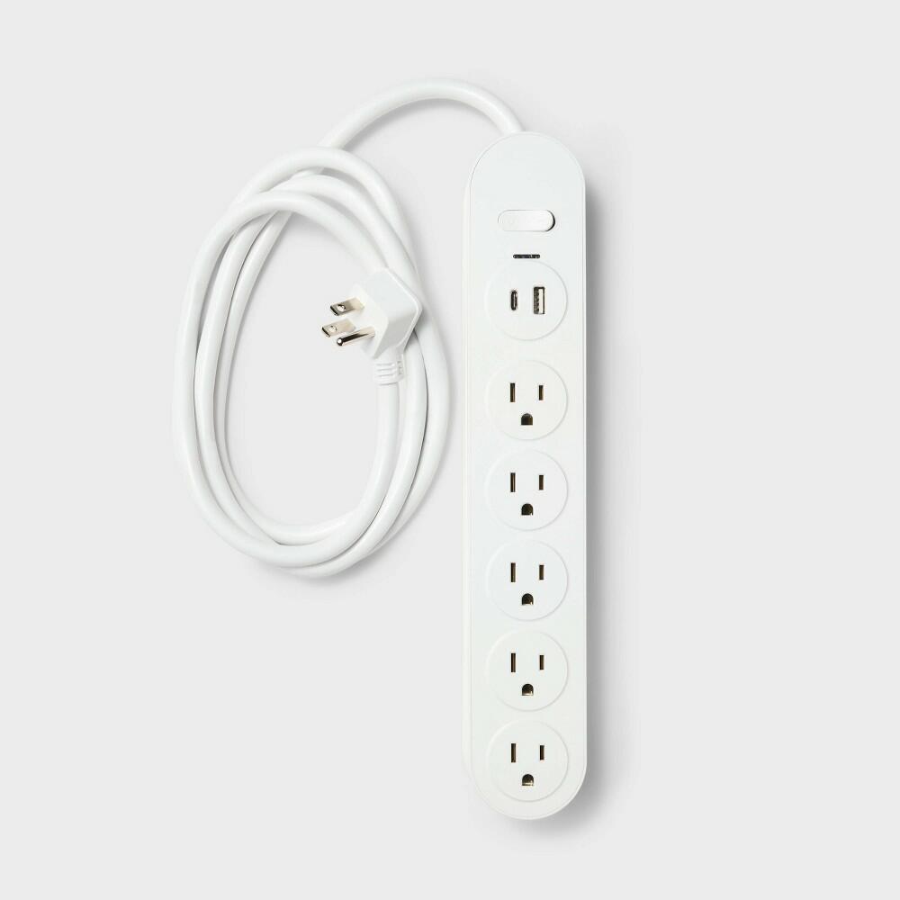 5 Outlet Surge Protector 6' Cord