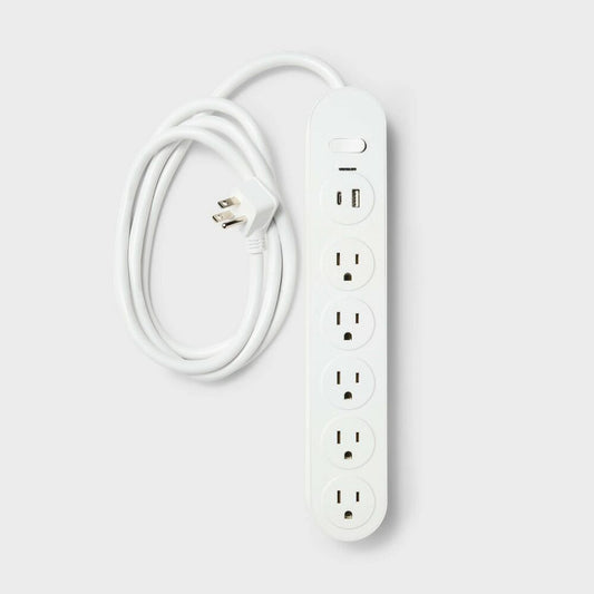5 Outlet Surge Protector 6' Cord
