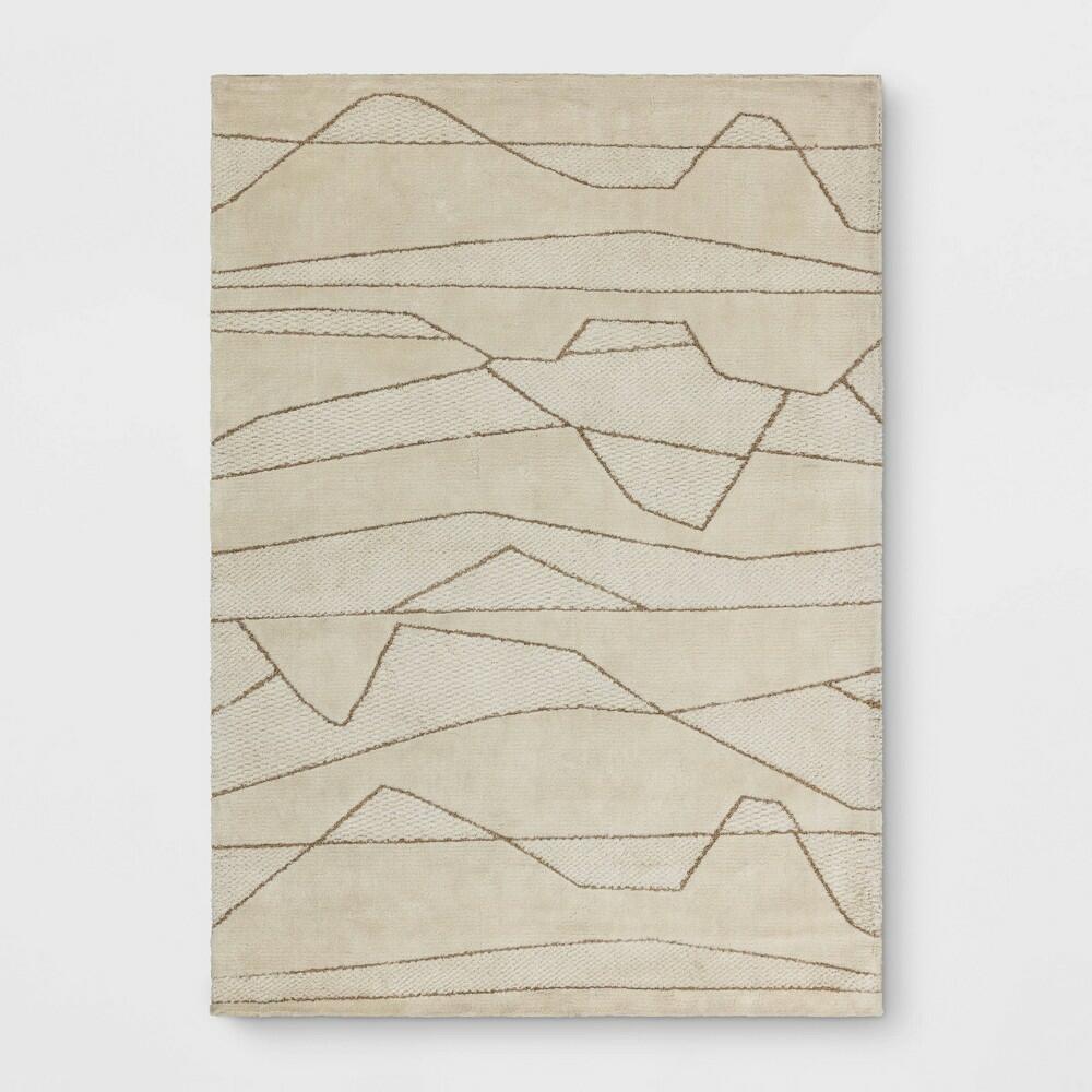5'x7' Textured Knitted Area Rug Ivory - Threshold™