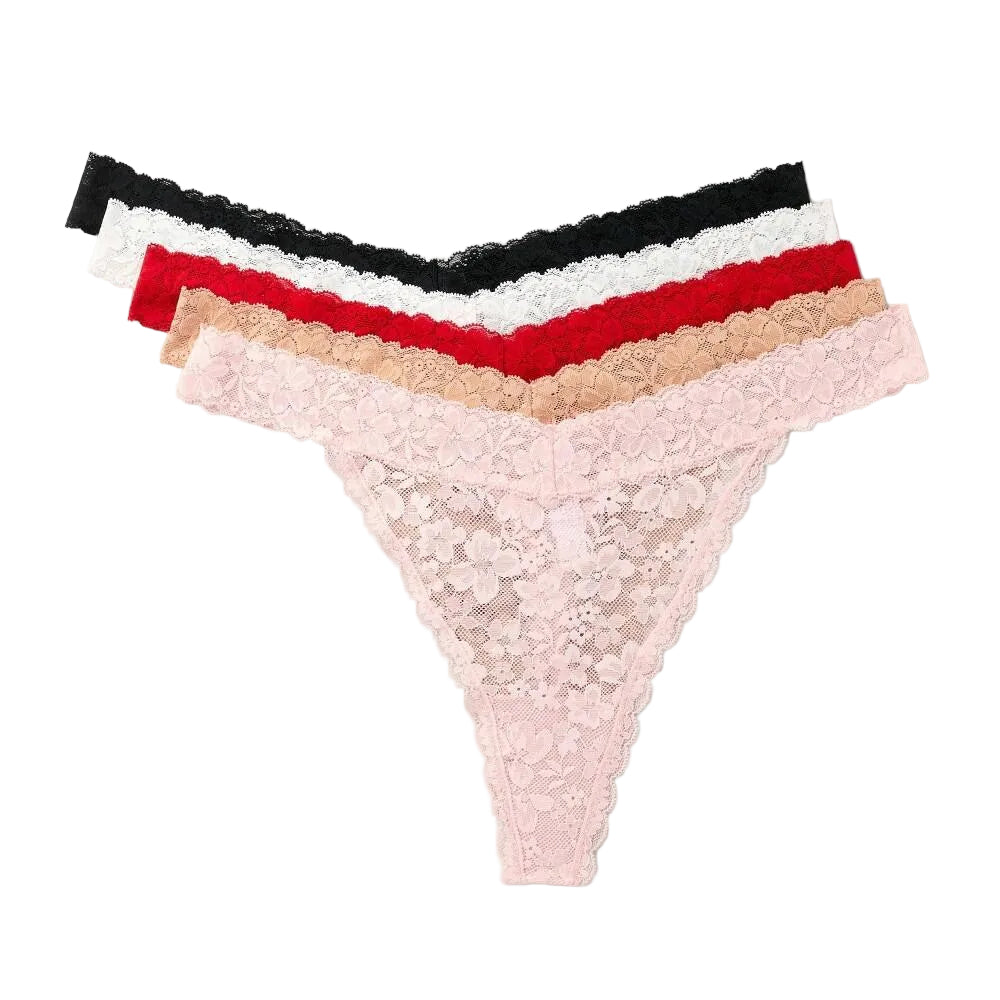 Women's 5pk Lace Thong Underwear Auden L