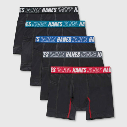 Hanes Moves Boys' 5pk - Black XL