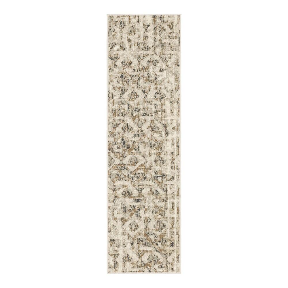 2'x7' Eliot Geo Runner Rug Tan/Beige/Gray - Threshold