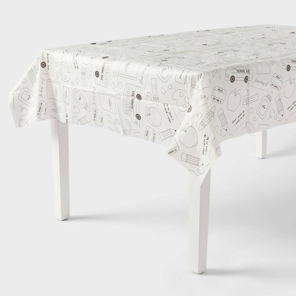 First Day of School Color Your Own Table Cover