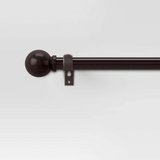 28"-48" Café Ball Curtain Rod Bronze