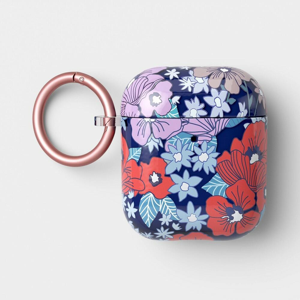 heyday AirPods 1/2 Gen Case with Clip, Poppy Flowers