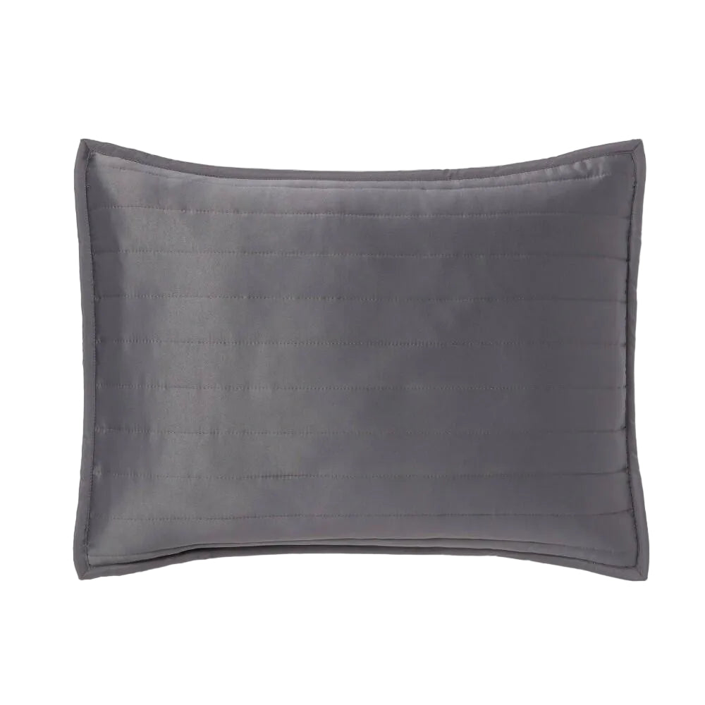 Standard Satin Quilt Sham Dark Gray - Room Essentials