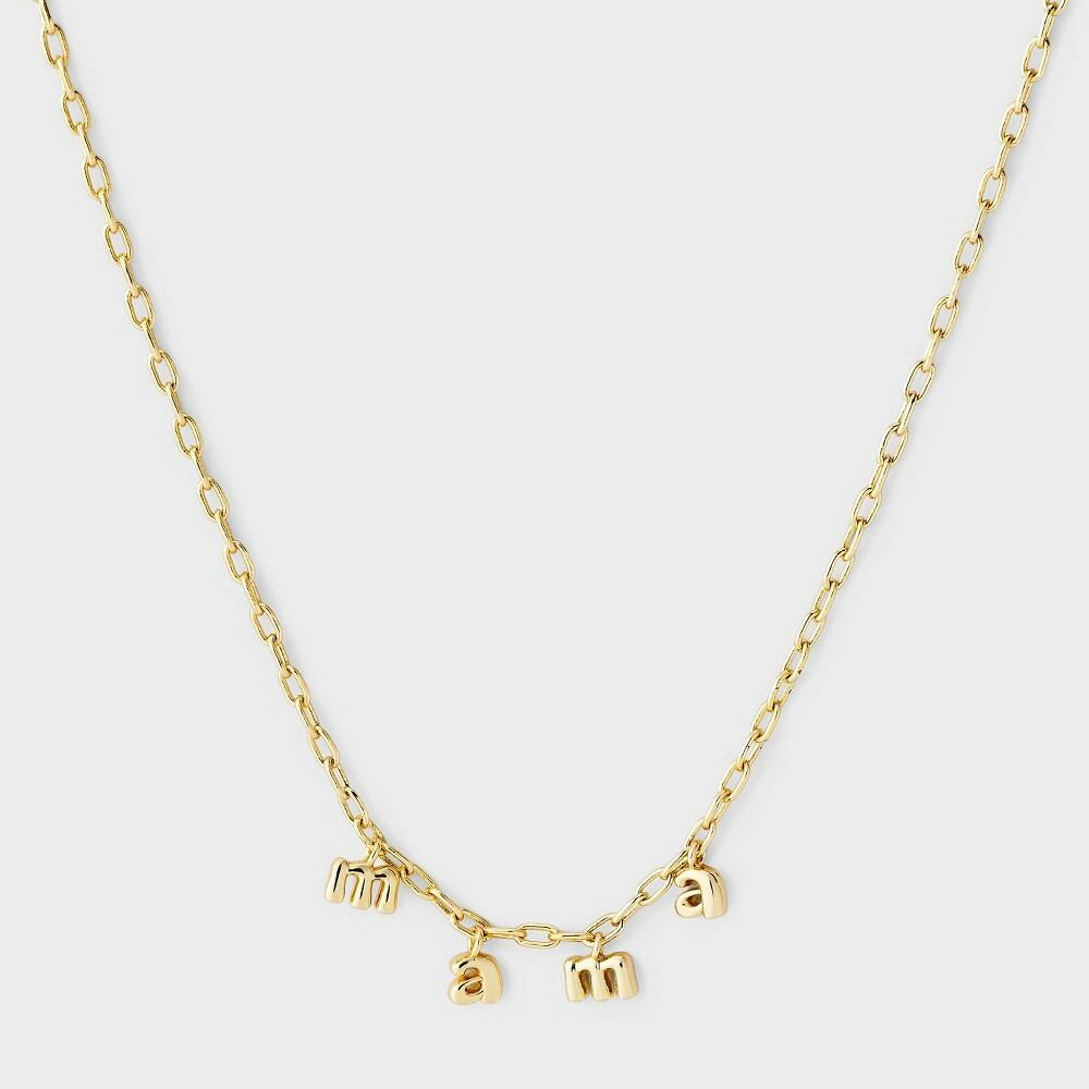 14k Gold Dipped "mama" Stationed Charm Necklace
