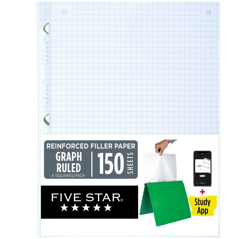 Five Star 150ct Graph Ruled Filler Paper Reinforced