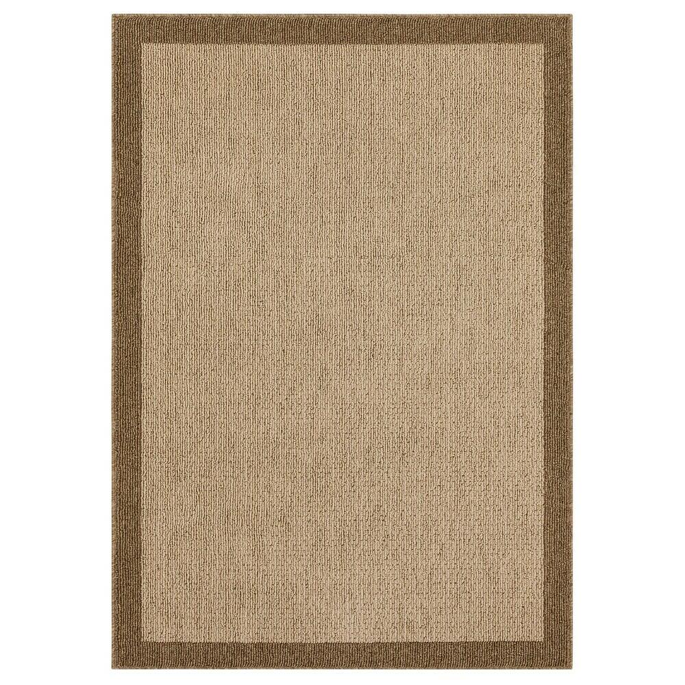 2'6"x3'10" Washable Madison Border Accent Rug Tan - Threshold