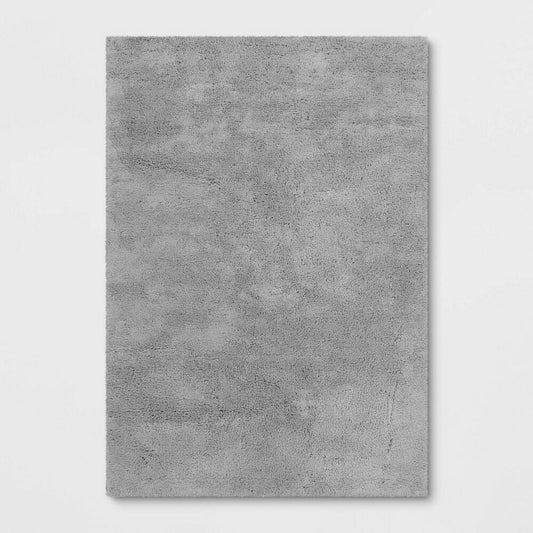7'x10' Plush Shag Washable Area Rug Gray - Room Essentials