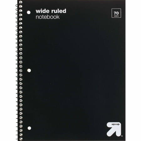 Wide Ruled Black 1 Subject Flexible Plastic Cover Notebook