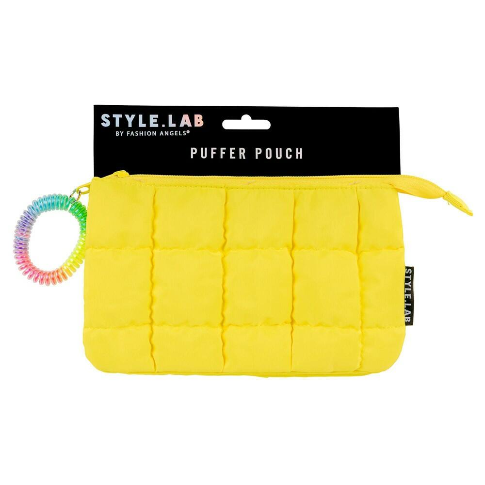 Style Lab Expandable Quilted Puffer Pouch Neon Yellow