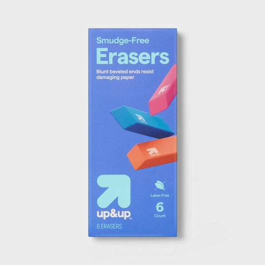 6ct Smudge Free Erasers