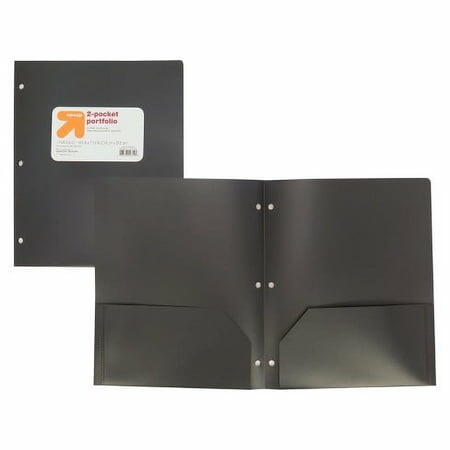 2 Pocket Plastic Folder Black - up&up™