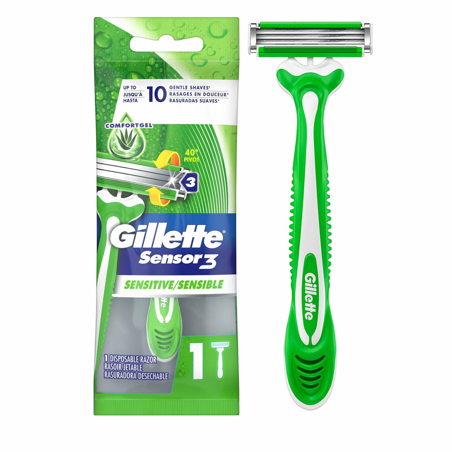 Gillette Sensor Sensitive Men 3 Blades Disposable Razor