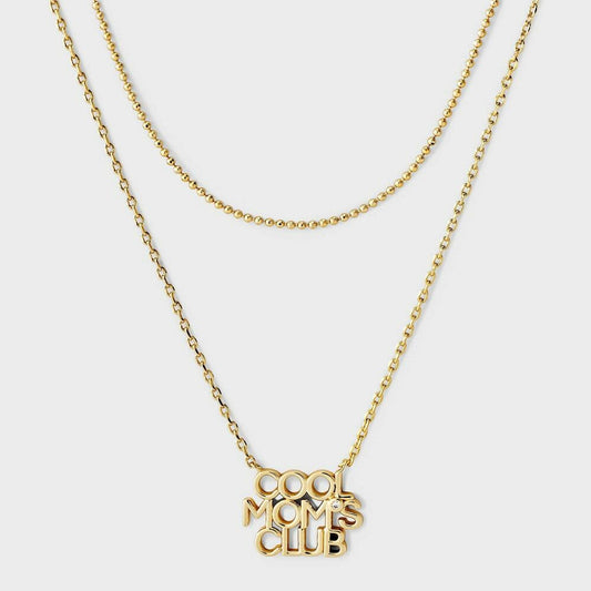 14k Gold Dipped "Cool Moms Club" Multi-Strand Necklace
