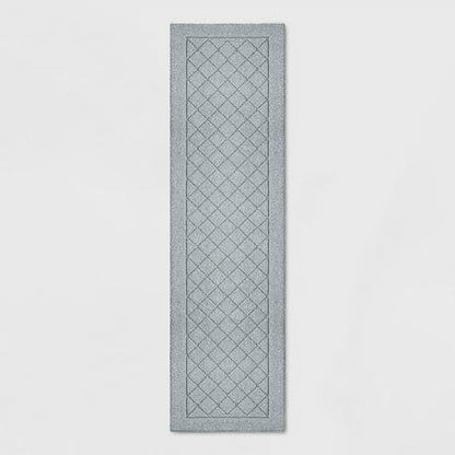 2'X7' Washable Runner Diamond Clarkson Tufted & Hooked Rug Gray - Threshold