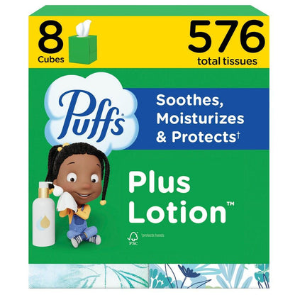 Puffs Plus Lotion Facial Tissue - 8pk/576ct: Square
