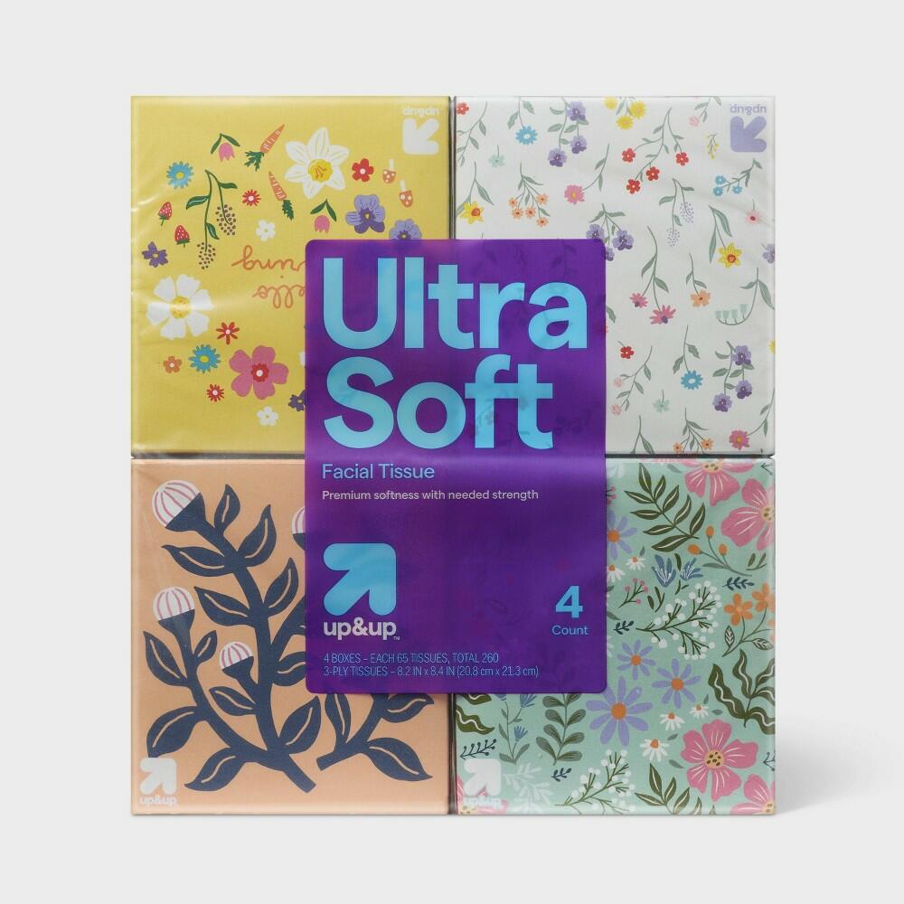 Facial Tissue - 4pk/65ct - (Design Chosen At Random)
