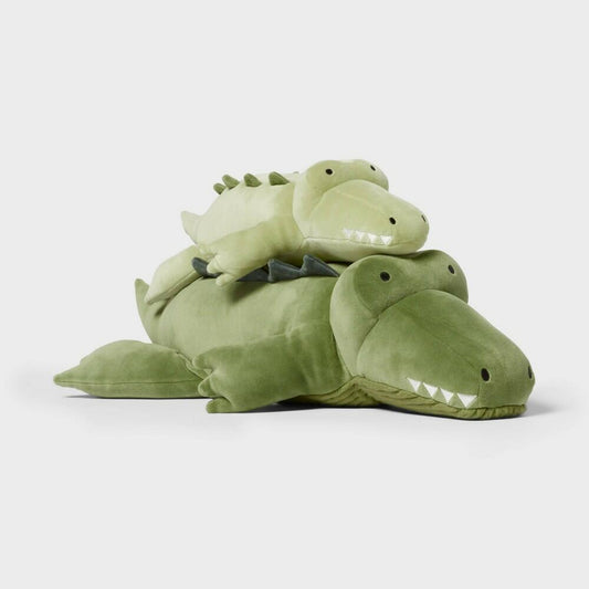 Alligator and Baby Weighted Plush Kids' Throw Pillow