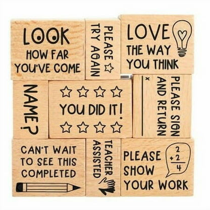 Pippi Post 9pc Teacher Stamp Set, Teacher Supplies