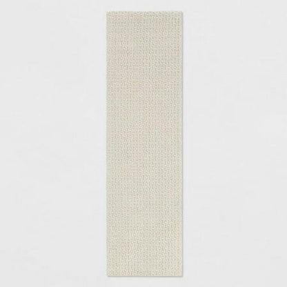 2'x7' Washable Solid Machine Tufted Runner Rug Tan - Threshold