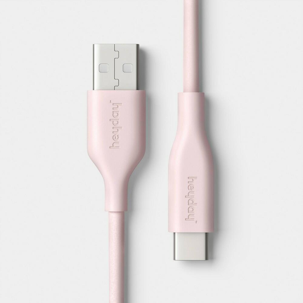 6ft USB-A to USB-C Silicone Cable - heyday™ Cosmetic Pink