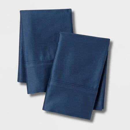 Standard Solid Performance Pillowcase Set Metallic Blue - 2ct