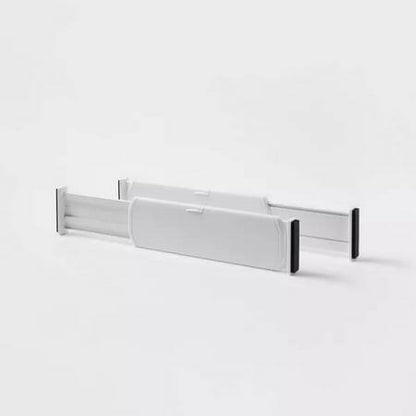 Set of 2 Plastic Drawer Dividers White