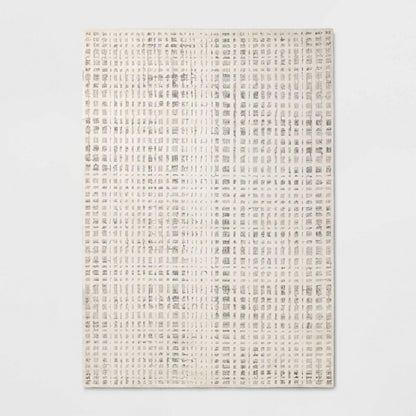 7'x10' High Low Grid Area Rug Taupe/Cream/Gray - Threshold (Minor Cosmetic DMG)