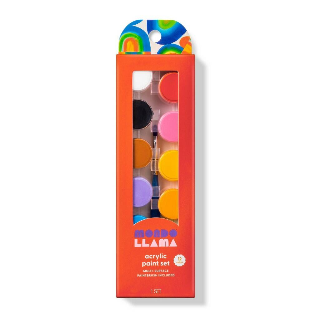 12ct Acrylic Paint Set with Paintbrush