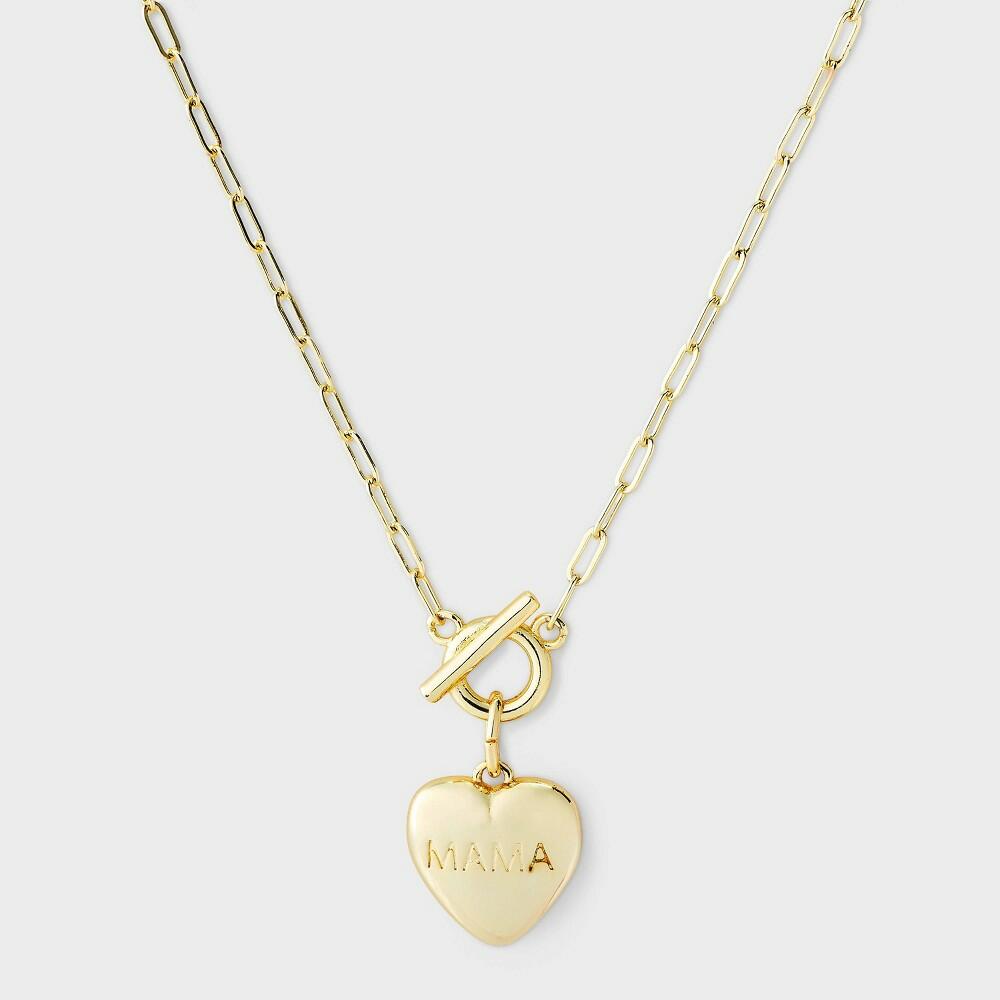 14k Gold Dipped "Mama" Necklace with Paperclip Chain