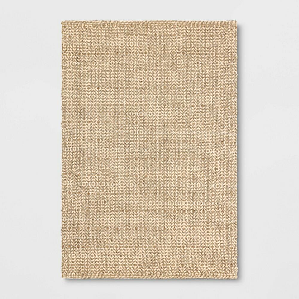 4'x6' Jute Diamond Area Rug Tan/Ivory - Threshold