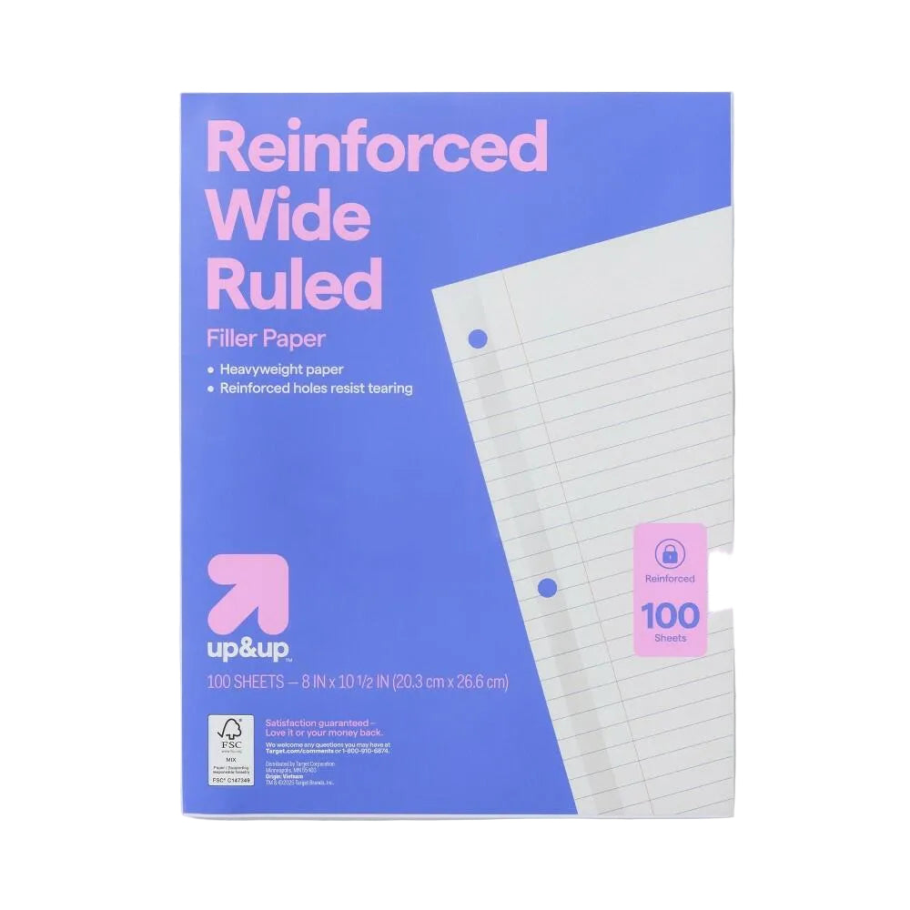 up&up Wide Ruled Filler Paper 100ct