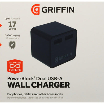 Griffin PowerBlock Dual usb 12W - black