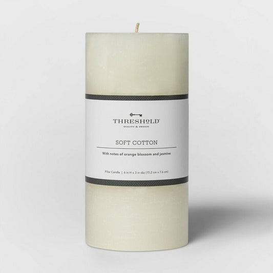 6"x3" Pillar Candle Soft White