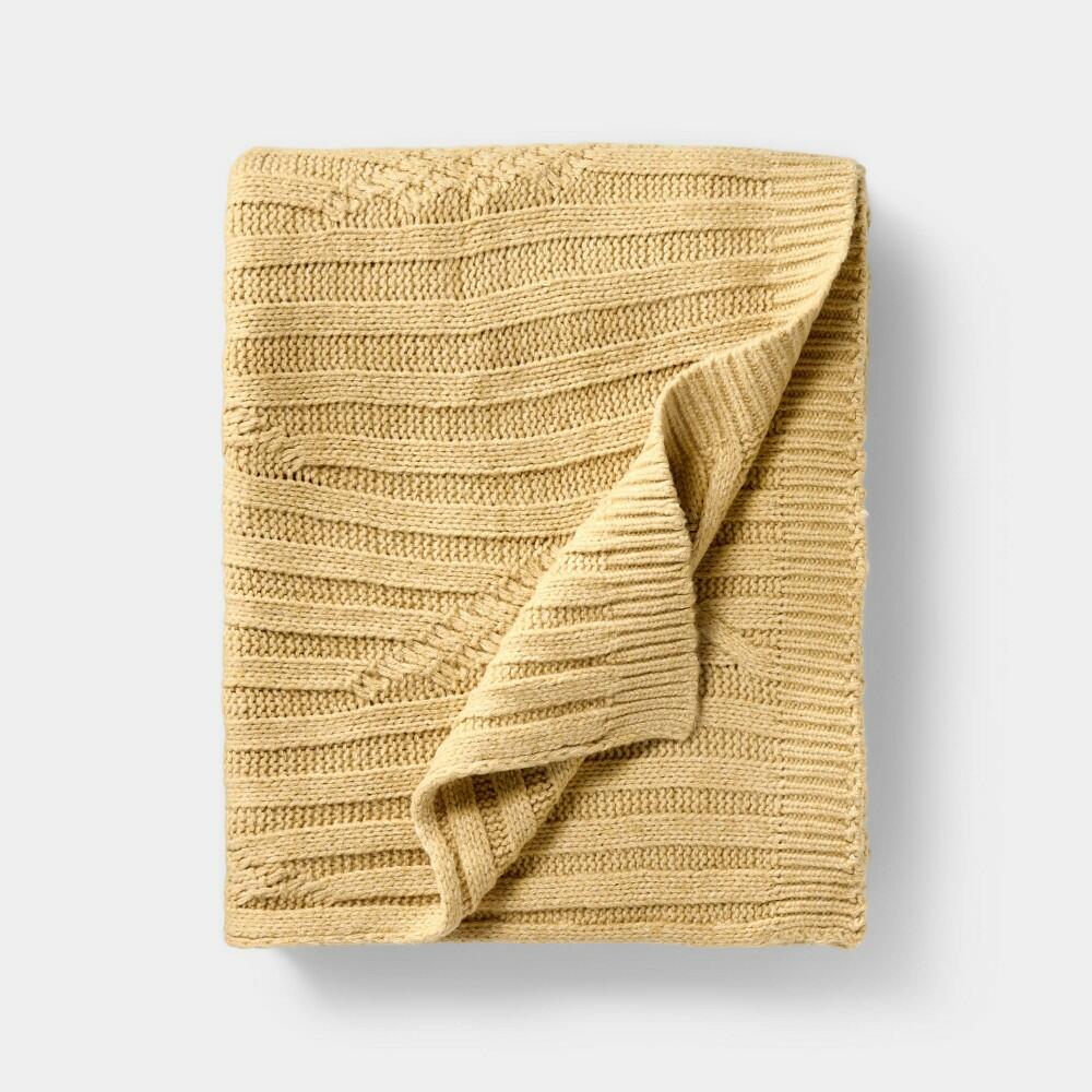 Tan Cable Rib Throw - 50 x 60"