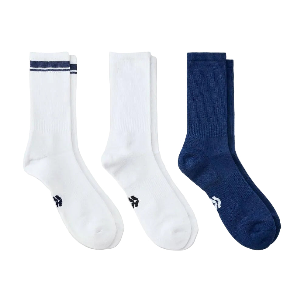 Men's Striped Tonal Varsity 3pk Crew Socks 6-12