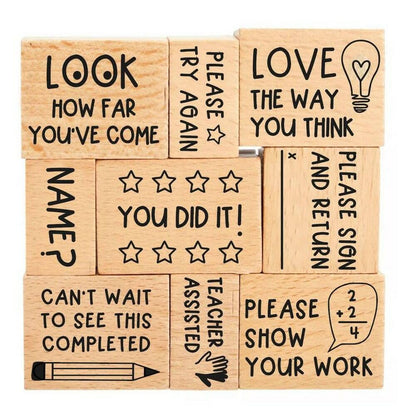 Pippi Post 9pc Teacher Stamp Set, Teacher Supplies