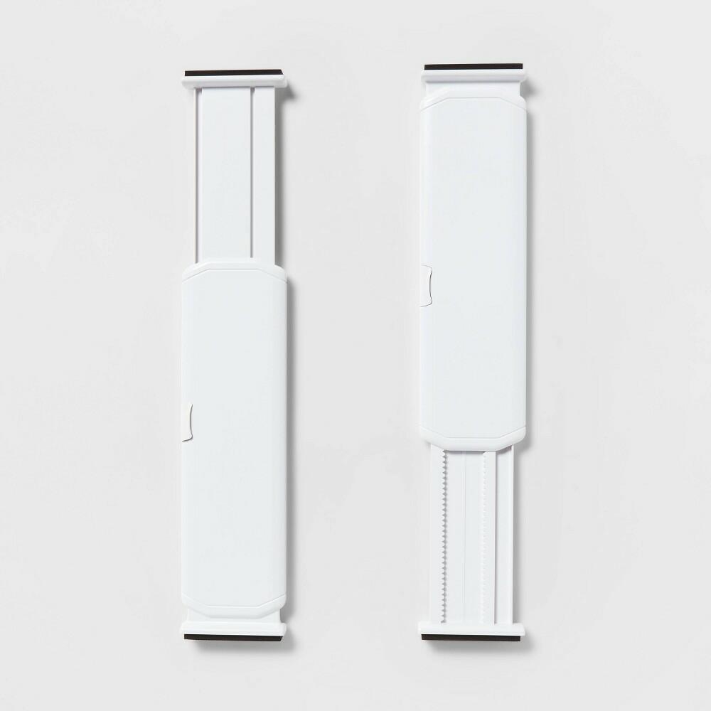 Set of 2 Plastic Drawer Dividers White