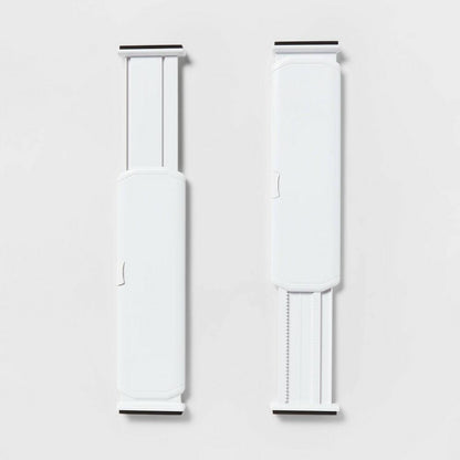 Set of 2 Plastic Drawer Dividers White