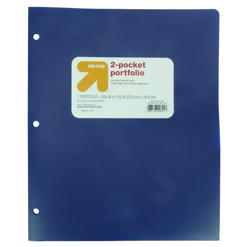 2 Pocket Plastic Folder Blue - up&up™