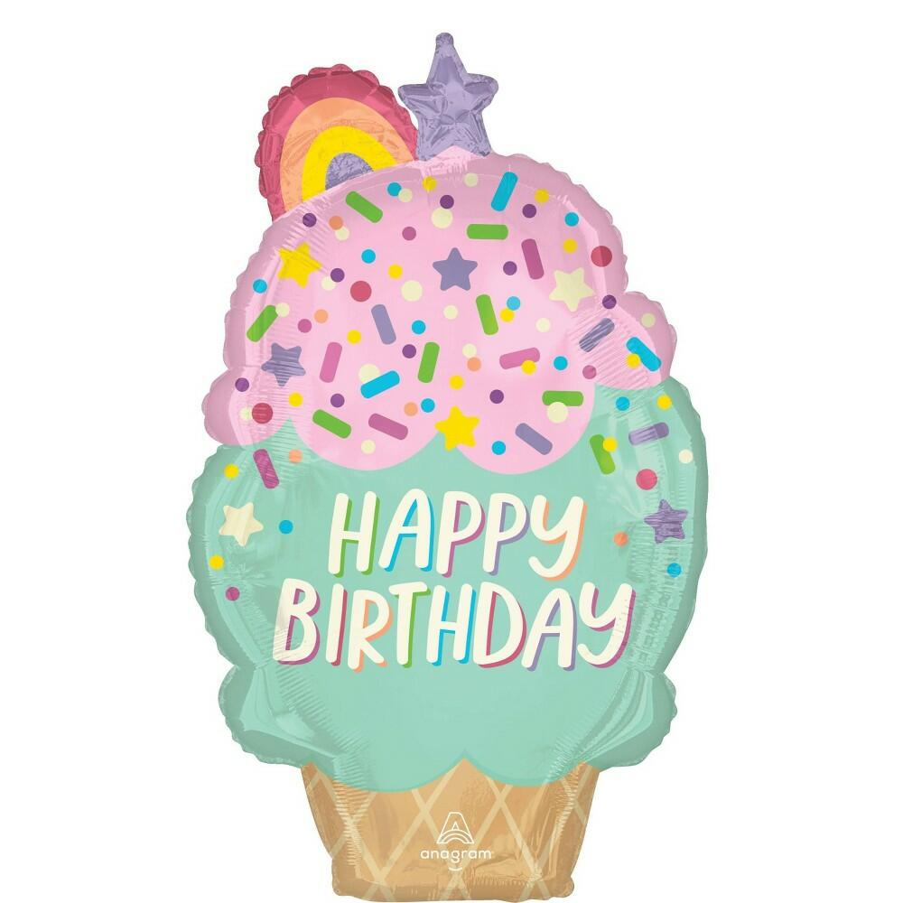 Anagram Happy Birthday Ice Cream Cone Helium Balloon