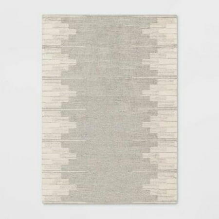5'x7' Modern Lines Plush Area Rug Cream - Threshold