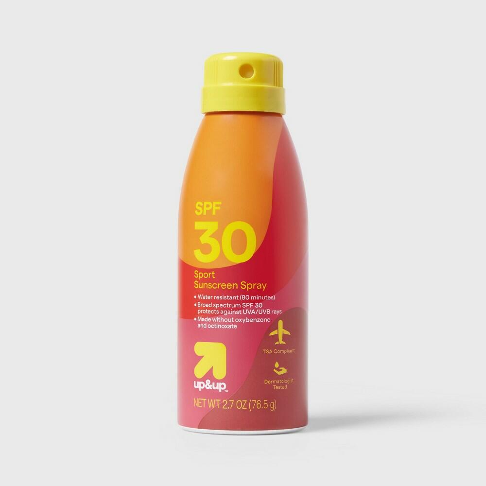 Sport Sunscreen Spray - SPF 30 - 2.7oz - up&up™: Whole Body, Scented, With Homosalate, Travel Size EXP 06/29
