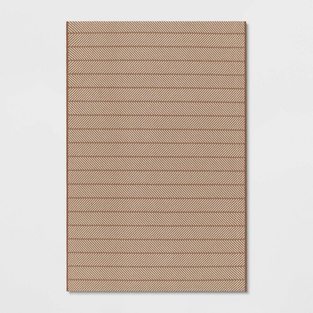 4'x5'6" Chevron Striped Area Rug Ivory/Tan - Room Essentials™