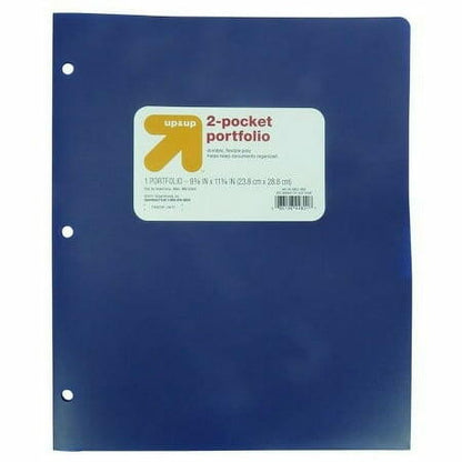 2 Pocket Plastic Folder Blue - up&up™