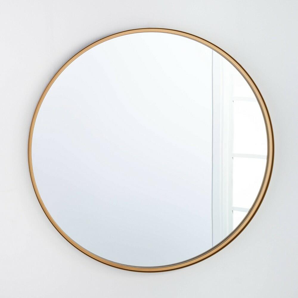 34" Round Decorative Wall Mirror Brass - Threshold™